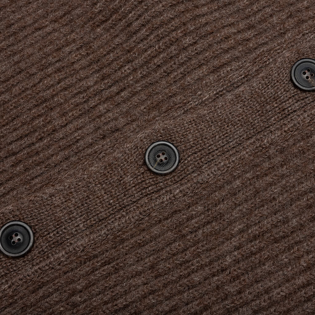 Button Up Long Sleeved Cardigan Walnut