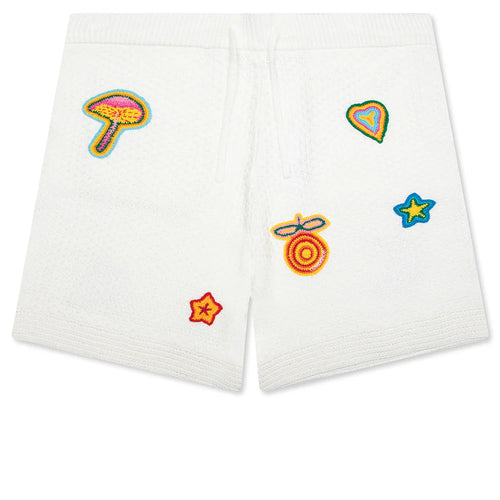 Crochet Shorts With Patches White