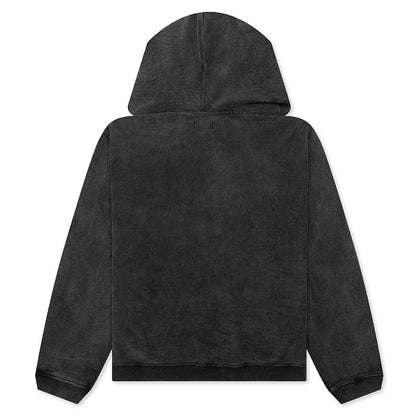 Faded Graphic Zip Hood Washed Black