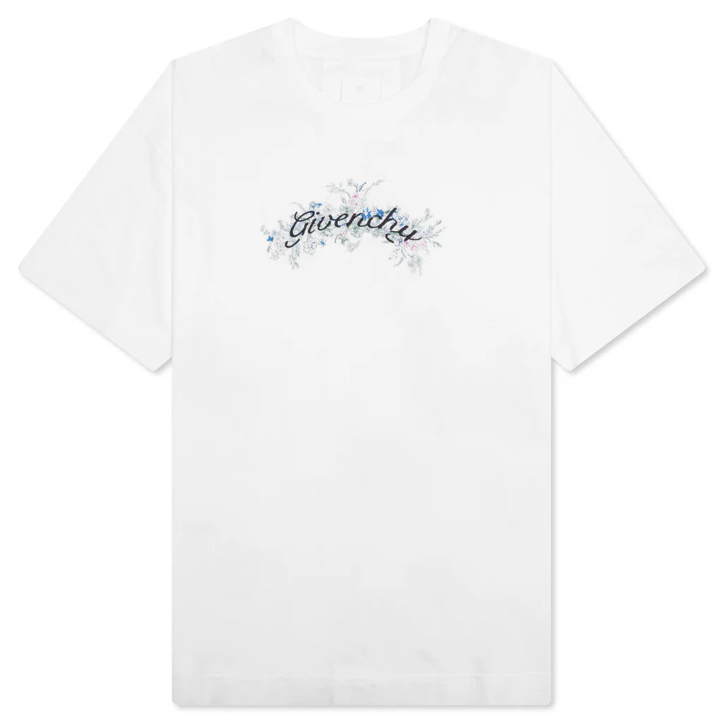 Flowers Cotton T Shirt White