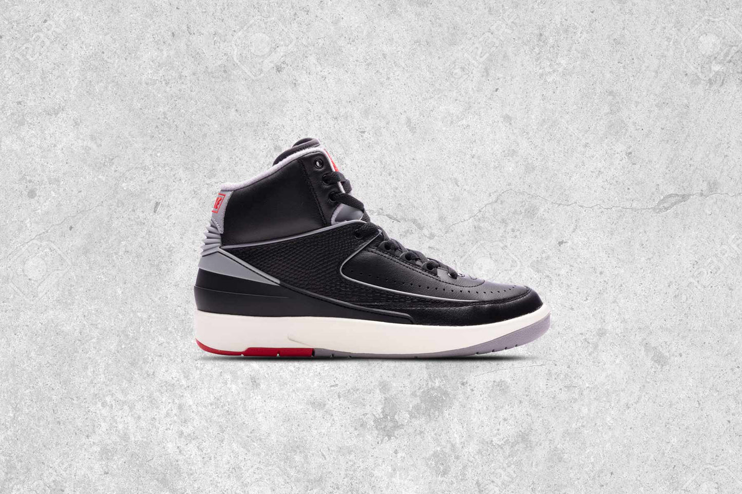 Air Jordan 2 Black Cement Black Cement Grey Fire Red