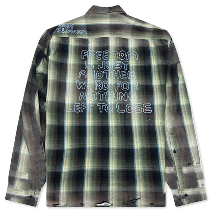 Vintage Like Check L S Shirt Green