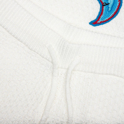 Crochet Shorts With Patches White