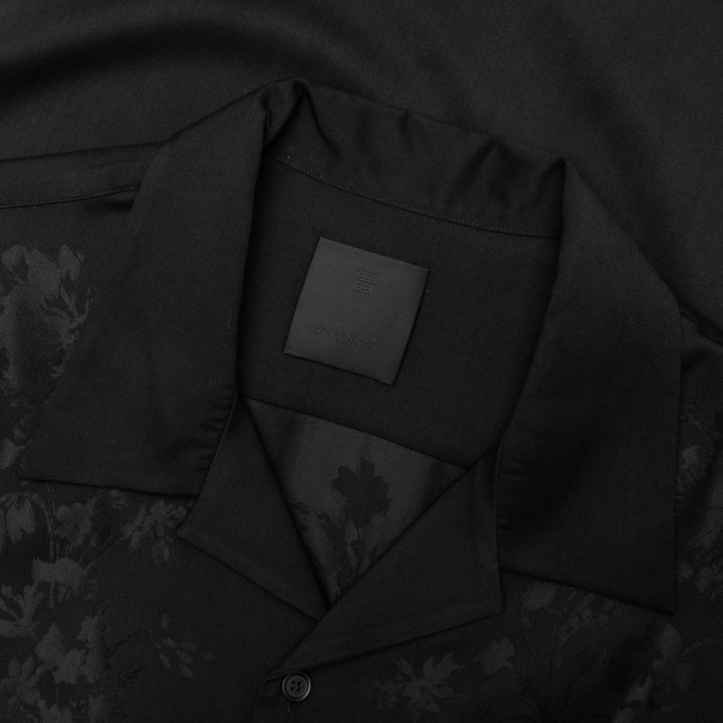 Boxy fit shirt in floral jacquard Black