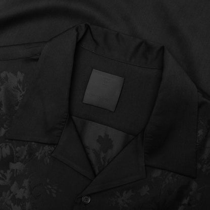 Boxy fit shirt in floral jacquard Black