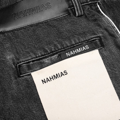 Denim Track Logo Cargo Pants Dark Wash