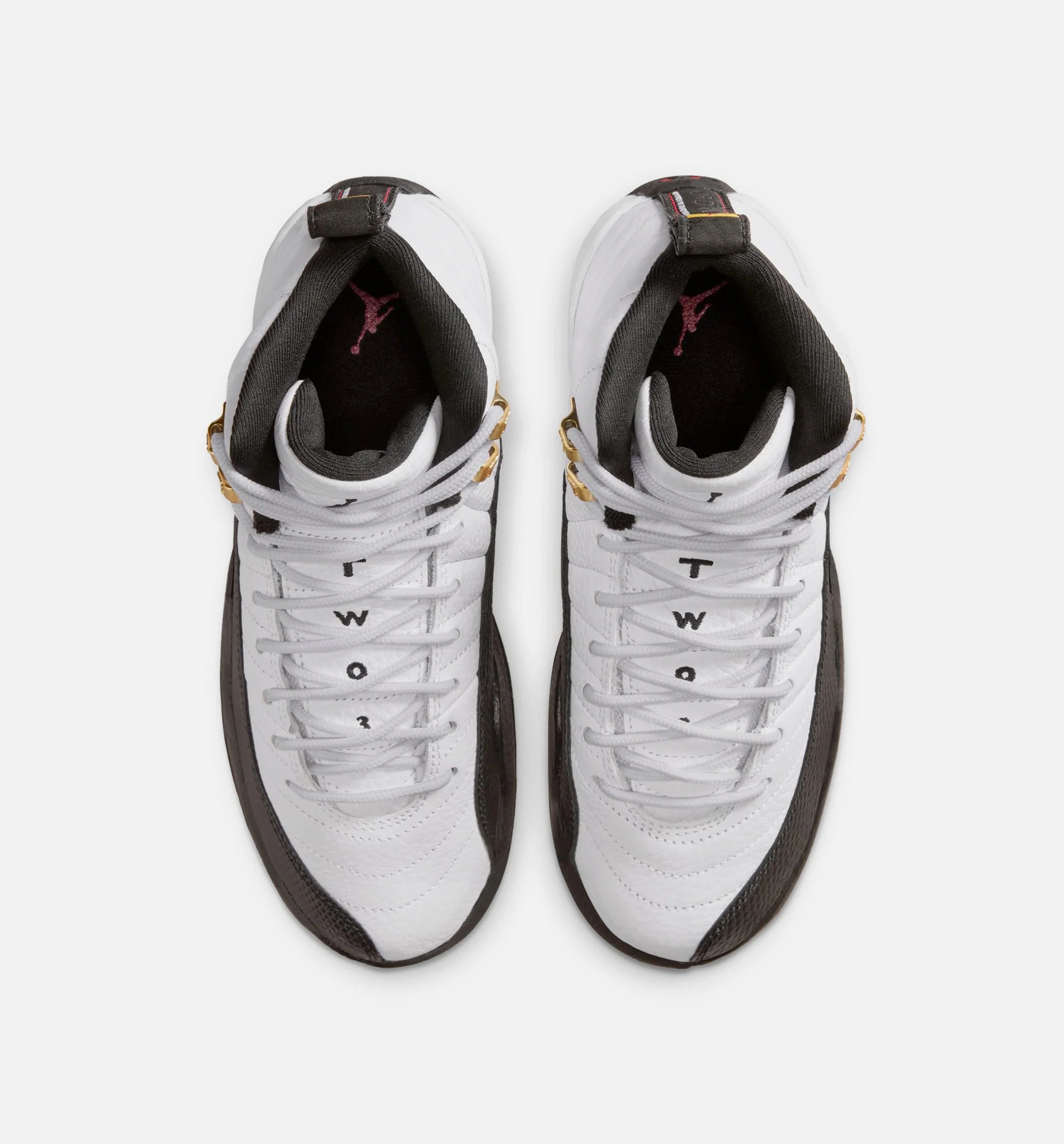 Air Jordan 12 Retro Taxi Grade School Lifestyle Shoe White Black Taxi
