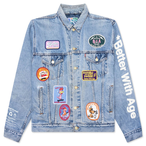 Charlatan Reversible Denim Baseball Jacket Indigo