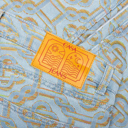 Monogram Denim Pants Blue