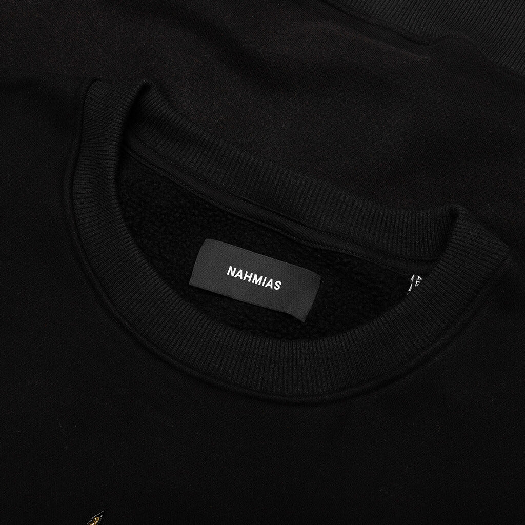 Beaded Sun Crewneck Worn Black