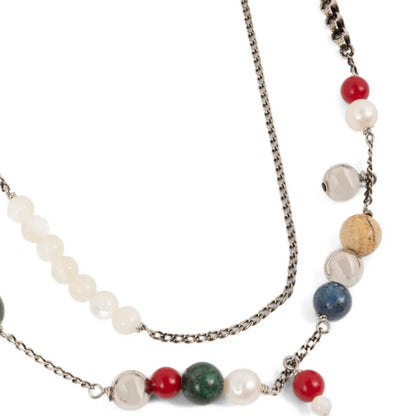 Brass Freshwater Pearl M261 808 Necklace Multi