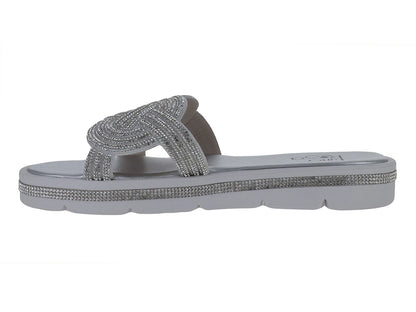 Sandalias Luna Rosa Plata para Mujer