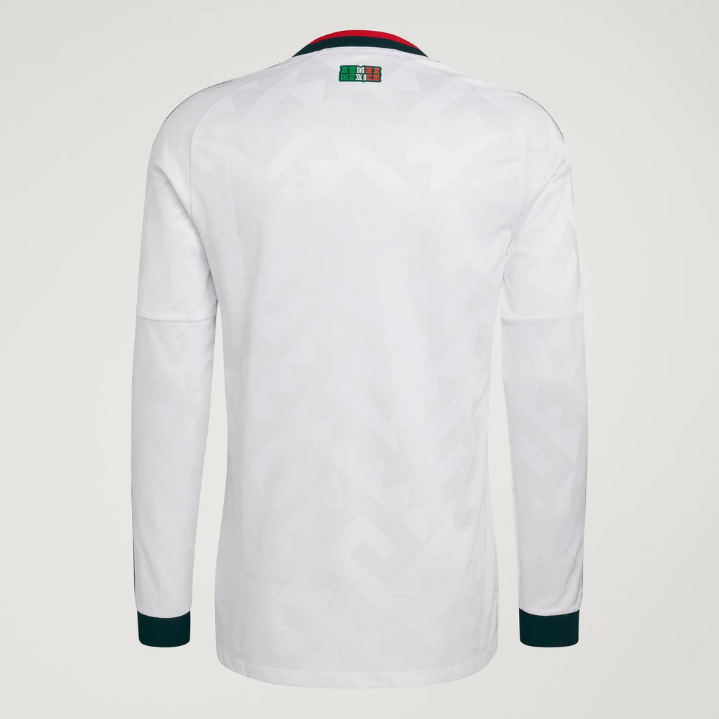 adidas Mexico Away Authentic Long Sleeve Mens Soccer Jersey 2026 White