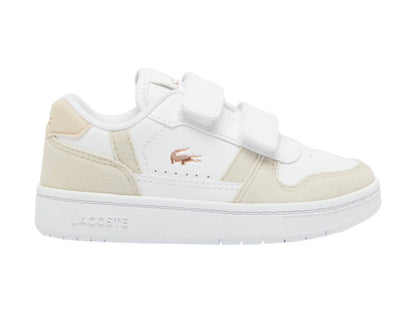 Tenis Lacoste T Clip Blanco y Rosa para Niño