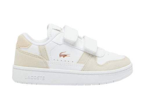 Tenis Lacoste T Clip Blanco y Rosa para Niño