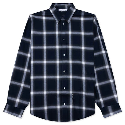 Check Button up Shirt Navy Multi