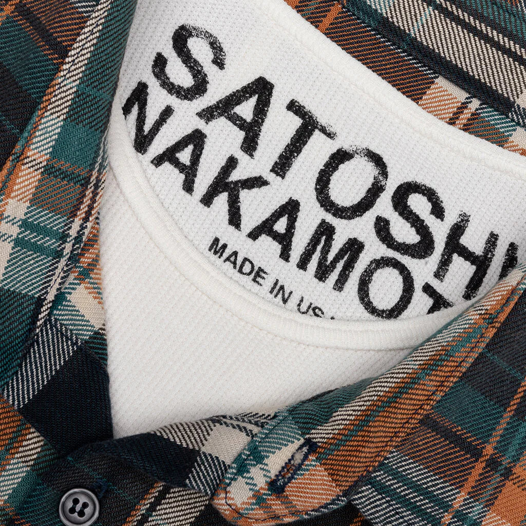Bender Cut Off Flannel Orange Plaid