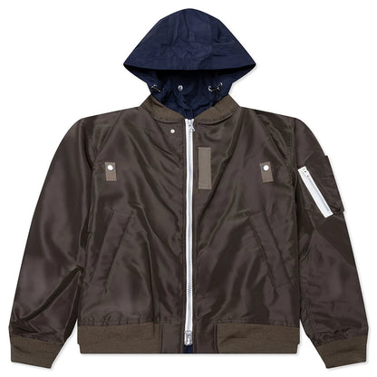 Nylon Twill x Grosgrain Blouson Khaki Navy