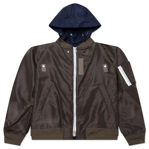 Nylon Twill x Grosgrain Blouson Khaki Navy