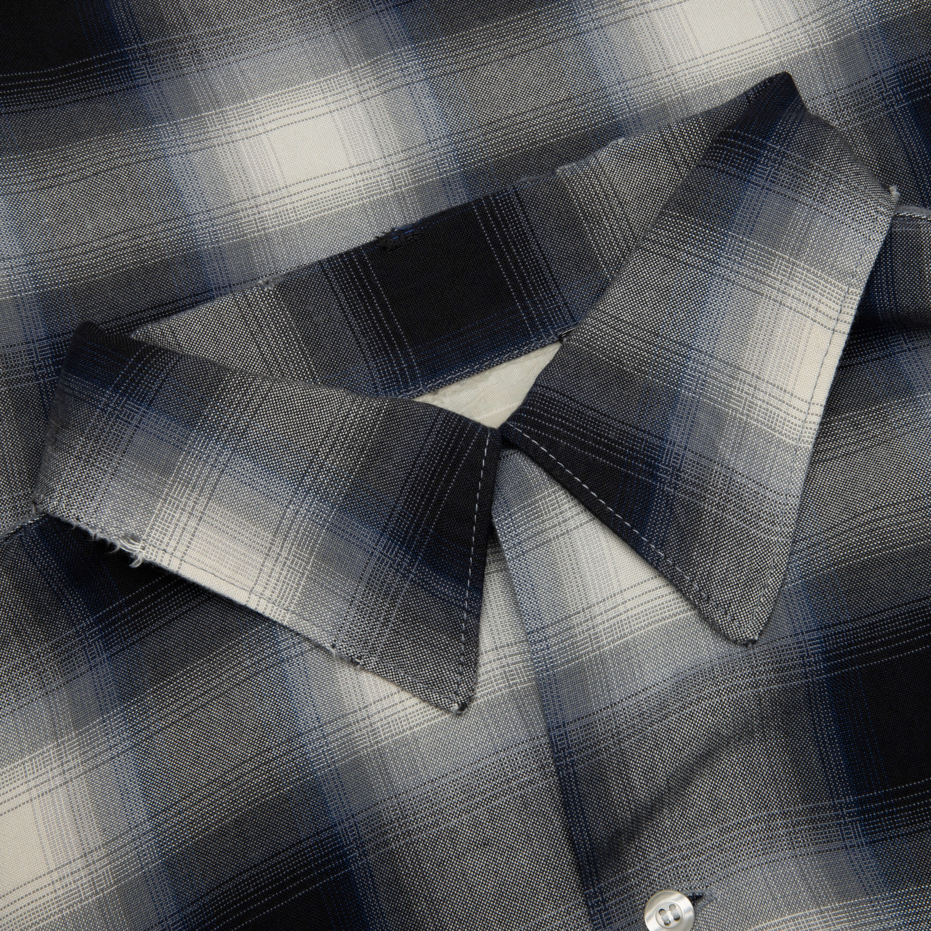 Saint Michael x Lastman Mx6 Checkered L S Buttonup Shirt Navy