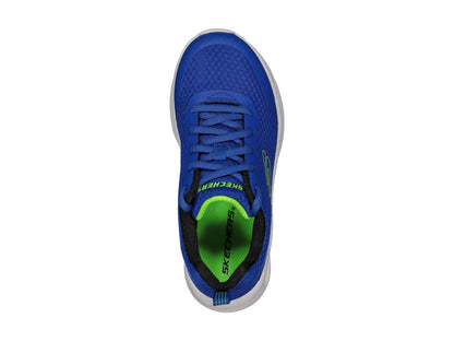 Tenis Skechers Microspec Max Azul y Lima para Niño
