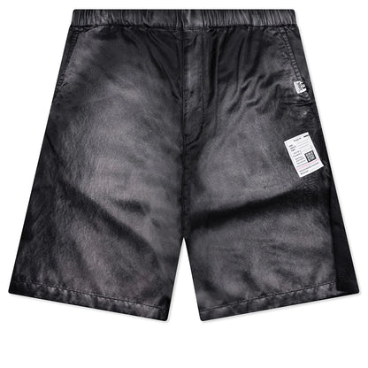 Aged Satin Shorts Black