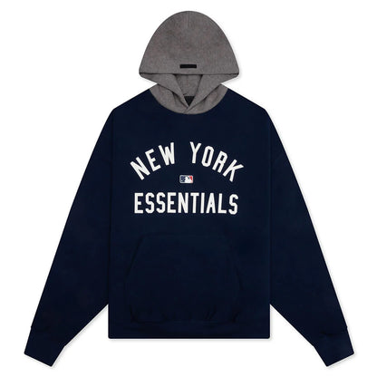 Fear of God Essentials x MLB Yankees Sport Hoodie Midnight Navy Homestead Heather