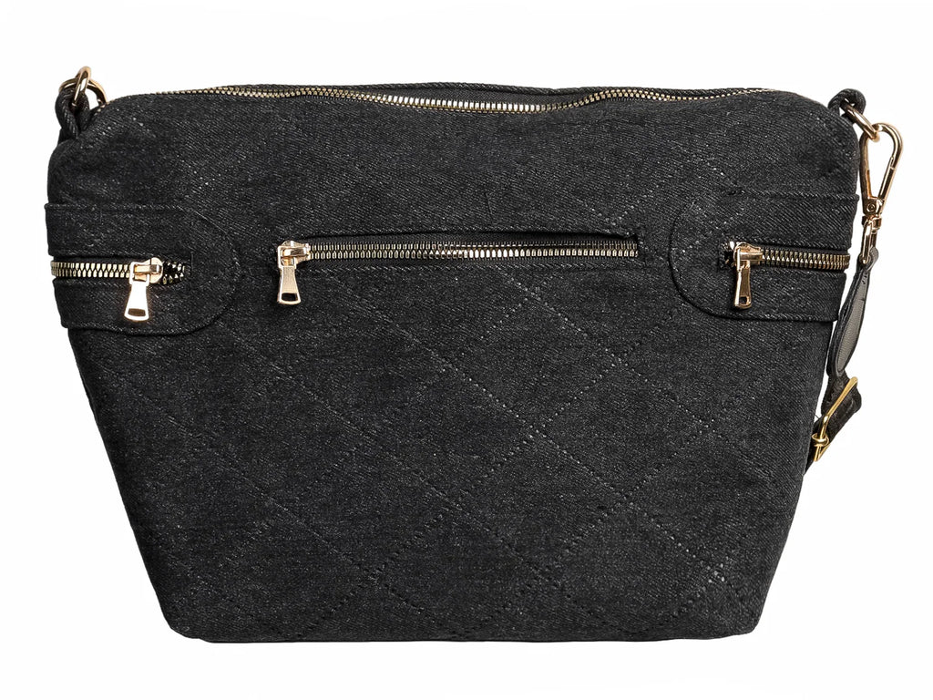 Bolso de Hombro Ferretina Bimba Rombo Negro para Mujer
