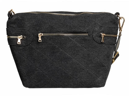 Bolso de Hombro Ferretina Bimba Rombo Negro para Mujer