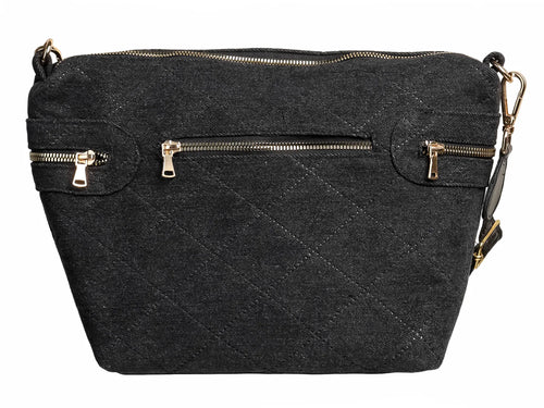 Bolso de Hombro Ferretina Bimba Rombo Negro para Mujer
