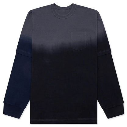 Garment Dye Cotton Jersey L S T Shirt Black