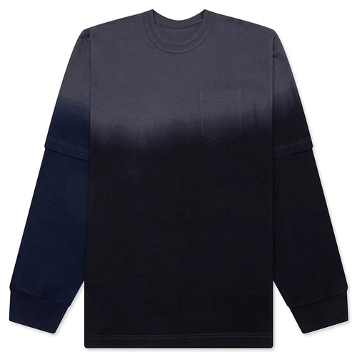 Garment Dye Cotton Jersey L S T Shirt Black