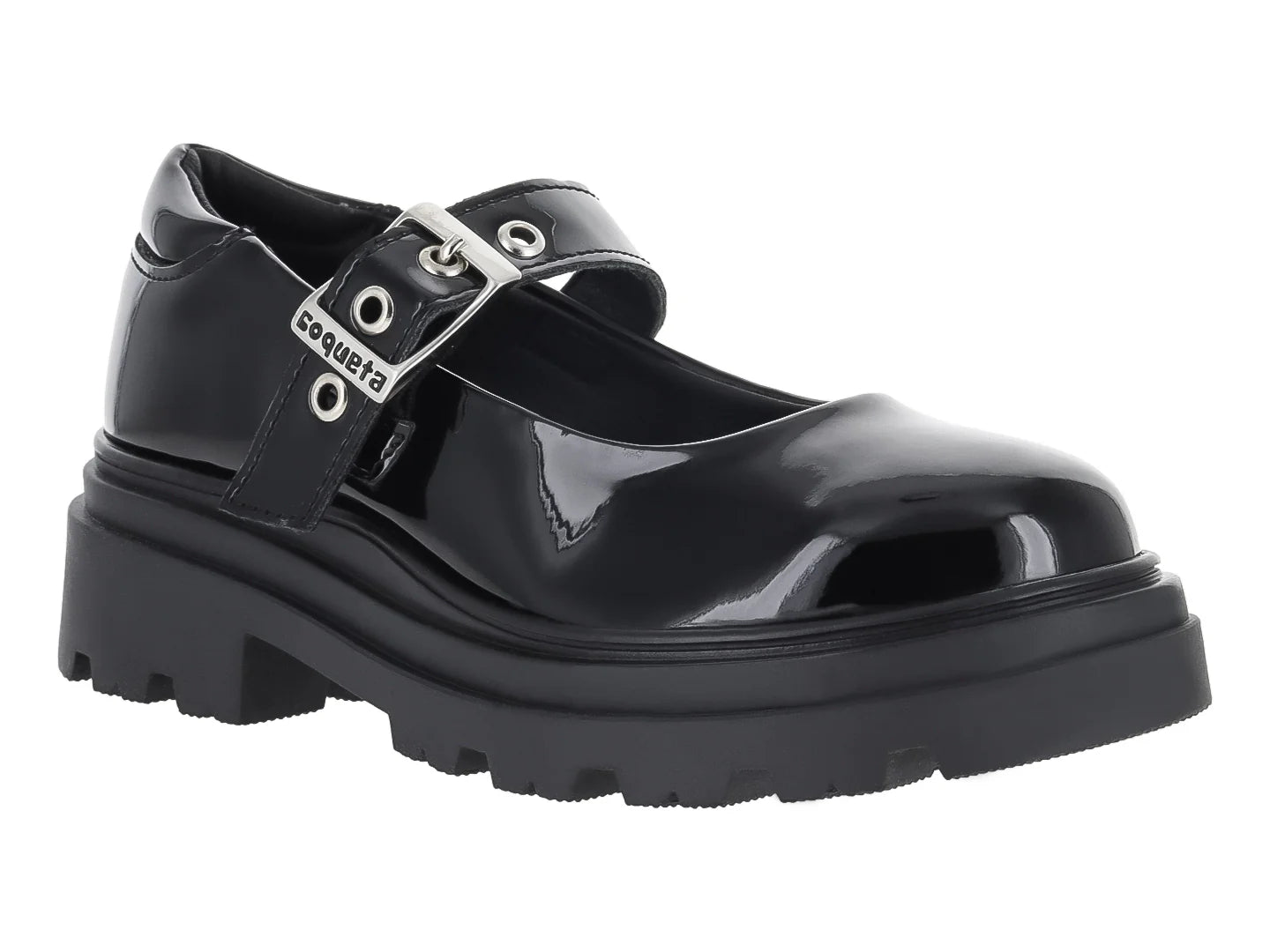 Zapatos Coqueta Negros de Charol para Niña