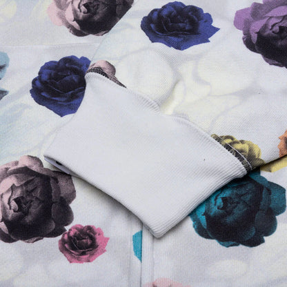 Floral Camo Shark Relaxed Fit Full Zip Hoodie Ivory