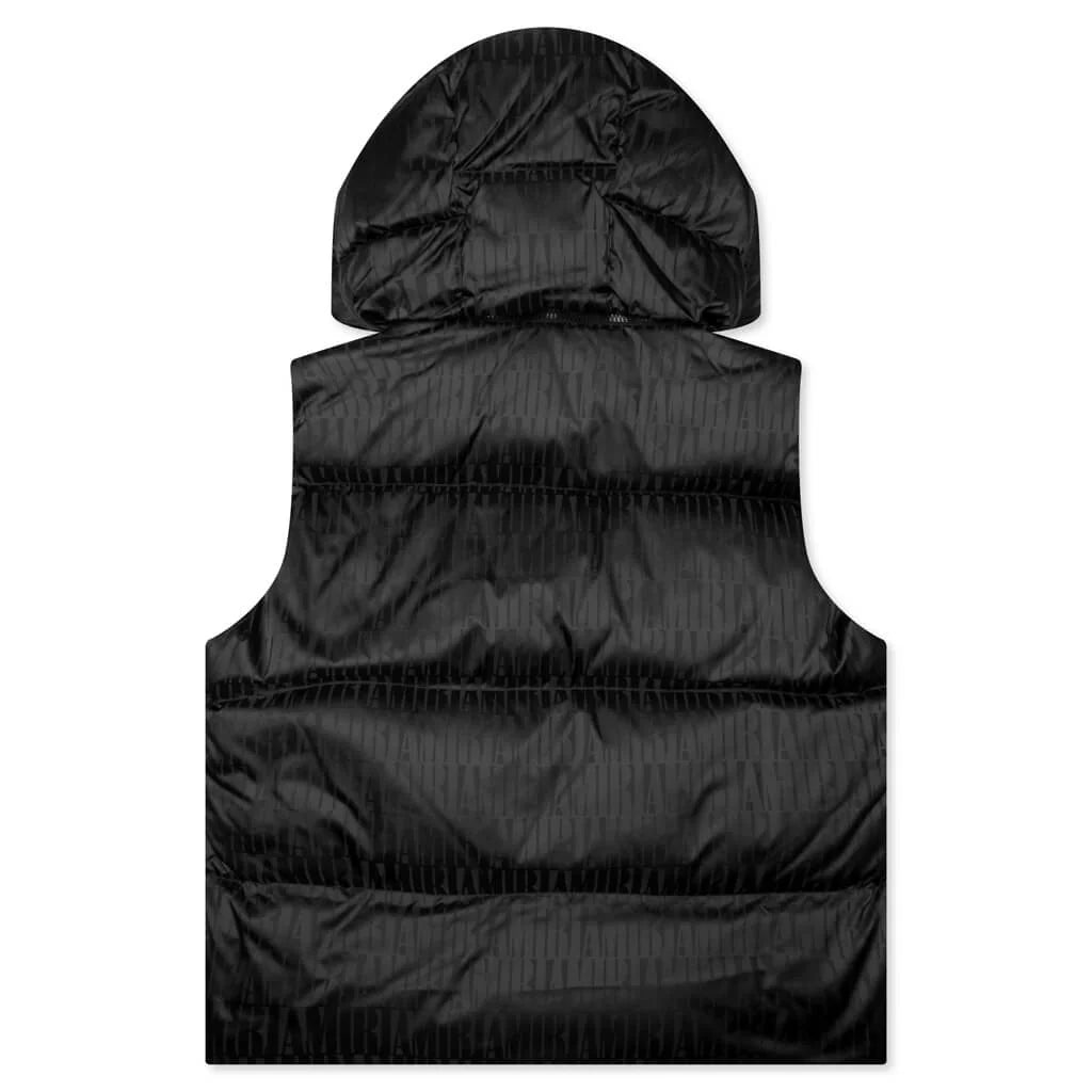 Jacquard Down Gilet Black