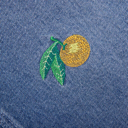 Stone Wash Denim Embroidered Motif Jean Stone Wash