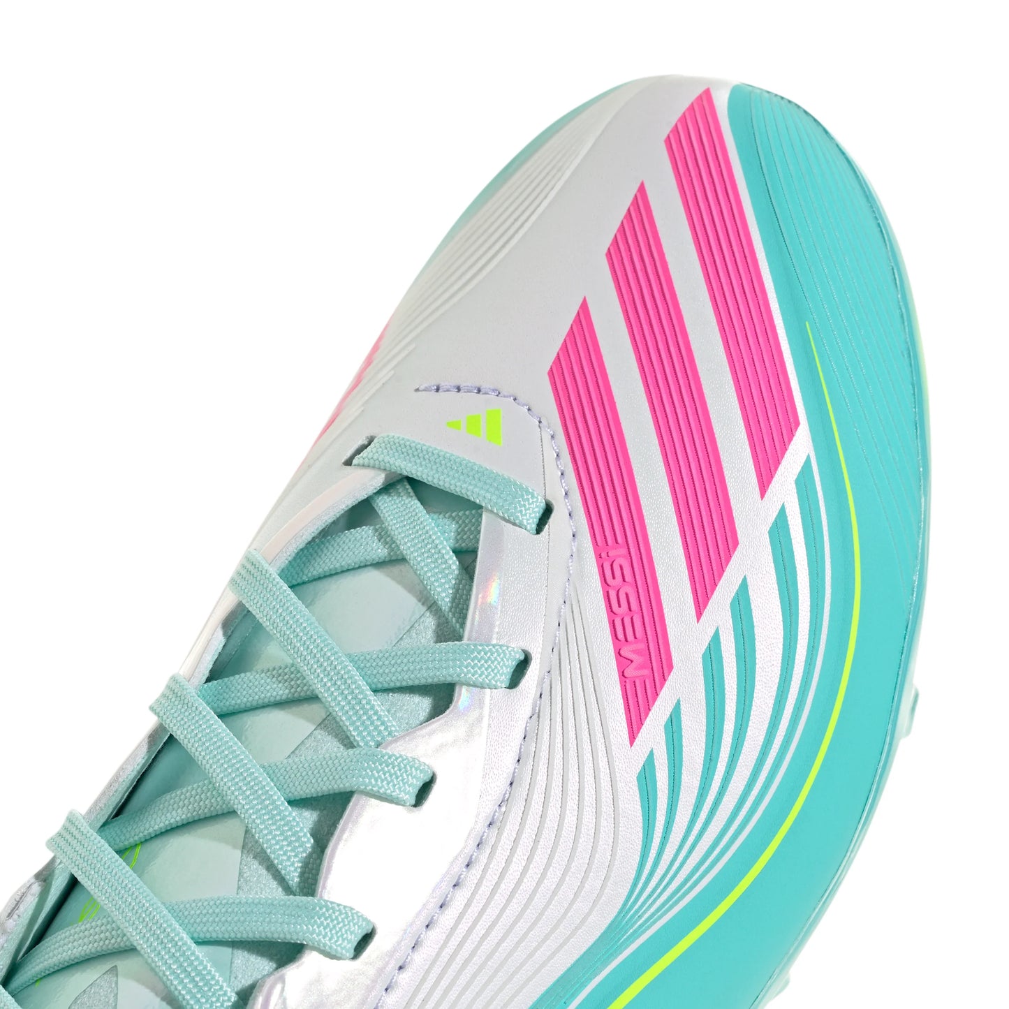 adidas F50 Messi Elite FG Firm Ground Youth Soccer Cleats White Pink Aqua