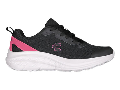 Tenis Charly Road Casual Negro con Fucsia para Mujer