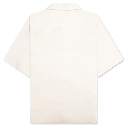 Cream Denim Short Sleeve Shirt with Trunakaroo Plaque Bone