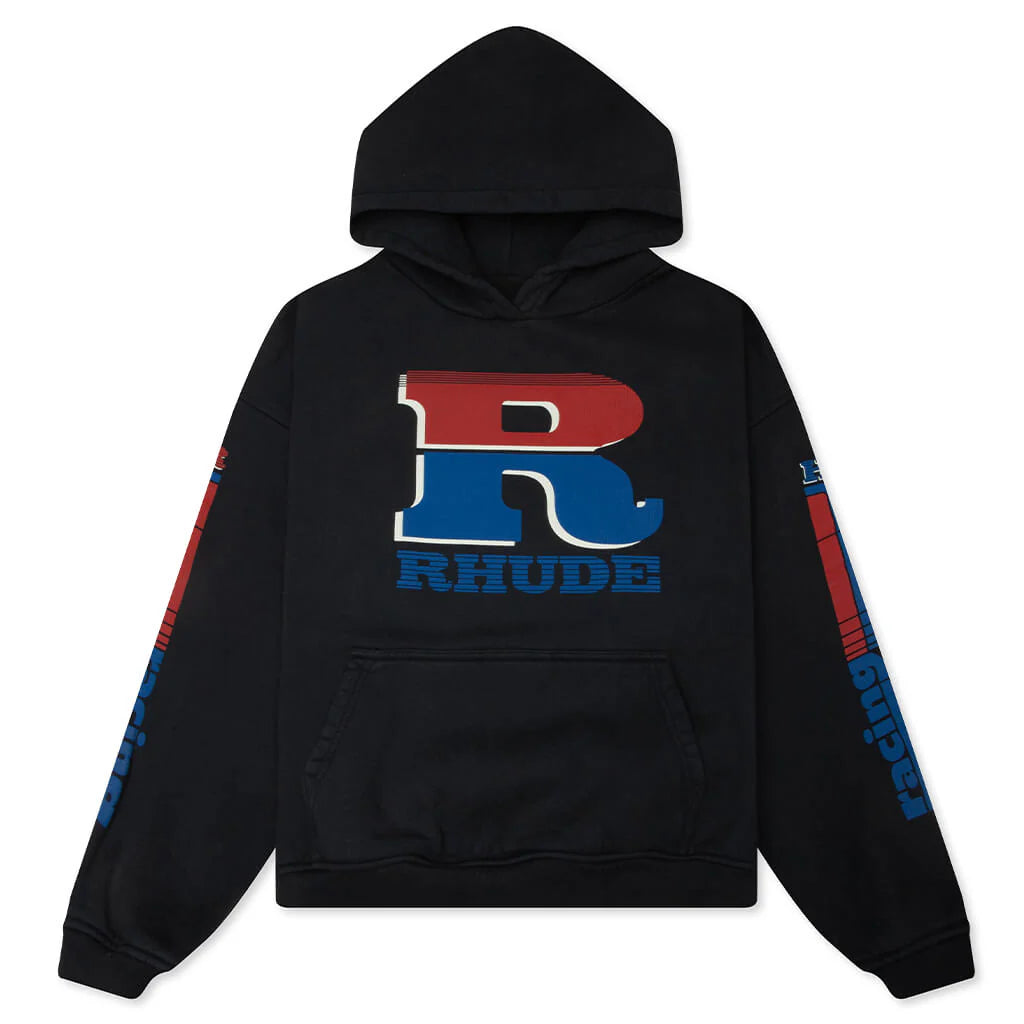Split Petrol Logo Hoodie Vintage Black Red Blue