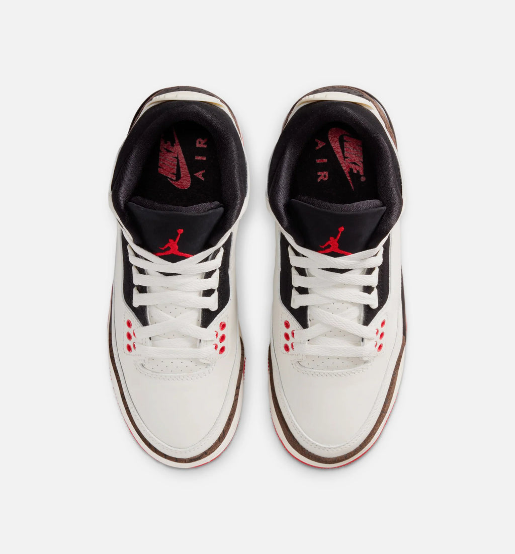 Air Jordan 3 Retro Sail and University Red Grade School Lifestyle Shoe Sail Black University Red Pale Ivory Free Shipping