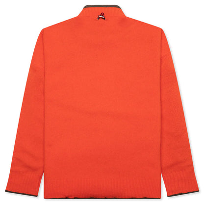 Reversible Knit Pullover Orange Khaki