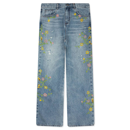 Majestic Floral Denim Pants Blue