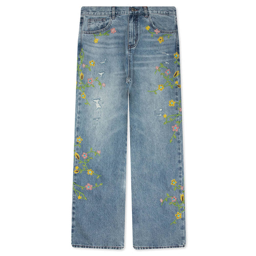 Majestic Floral Denim Pants Blue