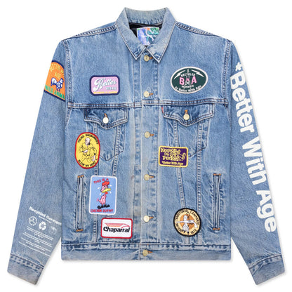 Charlatan Reversible Denim Baseball Jacket Indigo
