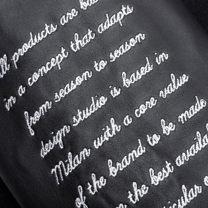 Wiz Dices Lea Wool Varsity Jacket Black White