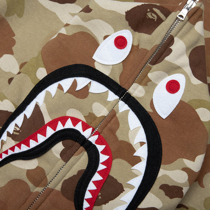 Graduation Camo Shark Full Zip Hoodie Beige