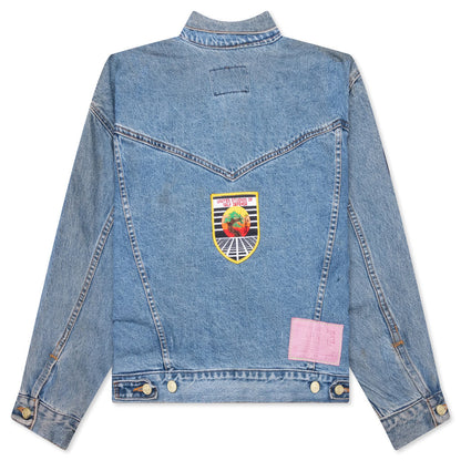 Charlatan Reversible Denim Baseball Jacket Indigo