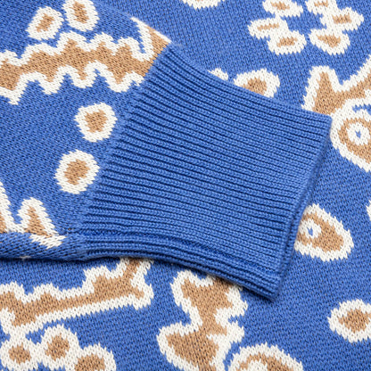 Bandana Knit Crewneck Light Blue