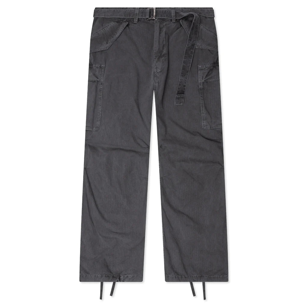 Garment Dye Rip Stop Pants Black